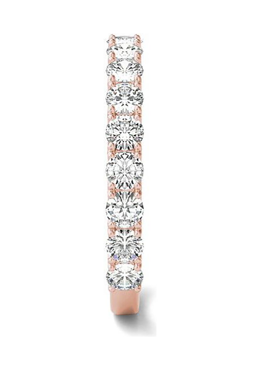 Charles & Colvard 1.08 ct. t.w. Lab Created 2.5mm Moissanite Semi-Eternity Band in 14k Gold