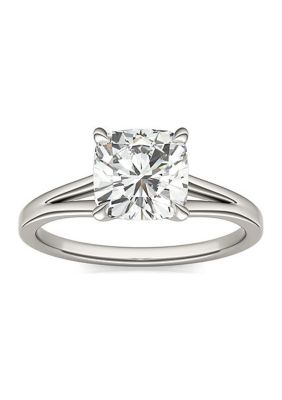 Charles & Colvard 2.06 Ct. T.w. Lab Created Cushion Cut Moissanite Solitaire Ring In 14K Gold, White -  0194172267740