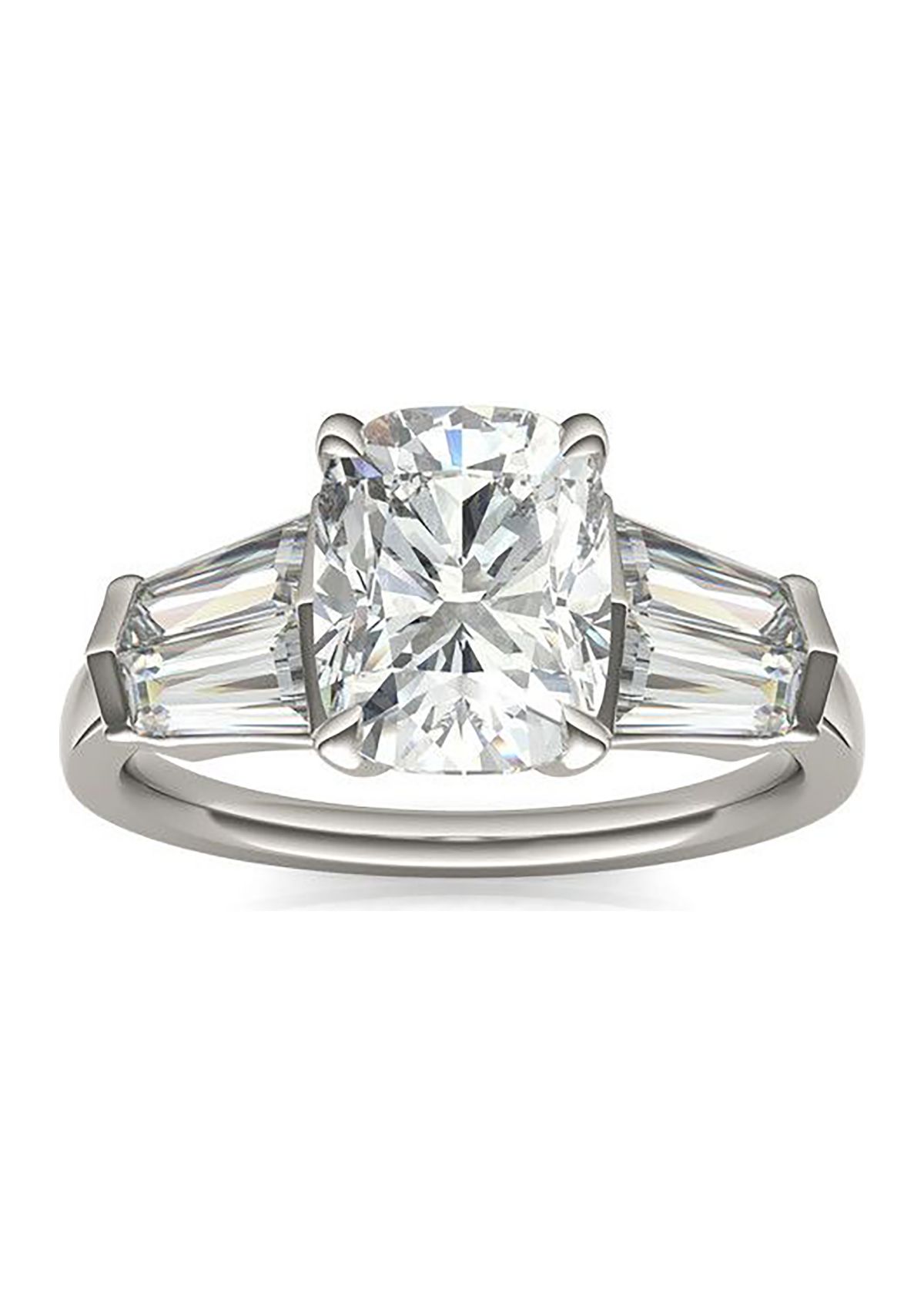 Charles & Colvard 3.46 ct. t.w. Lab Created Elongated Cushion Moissanite Five Stone Engagement Ring in 14k Gold