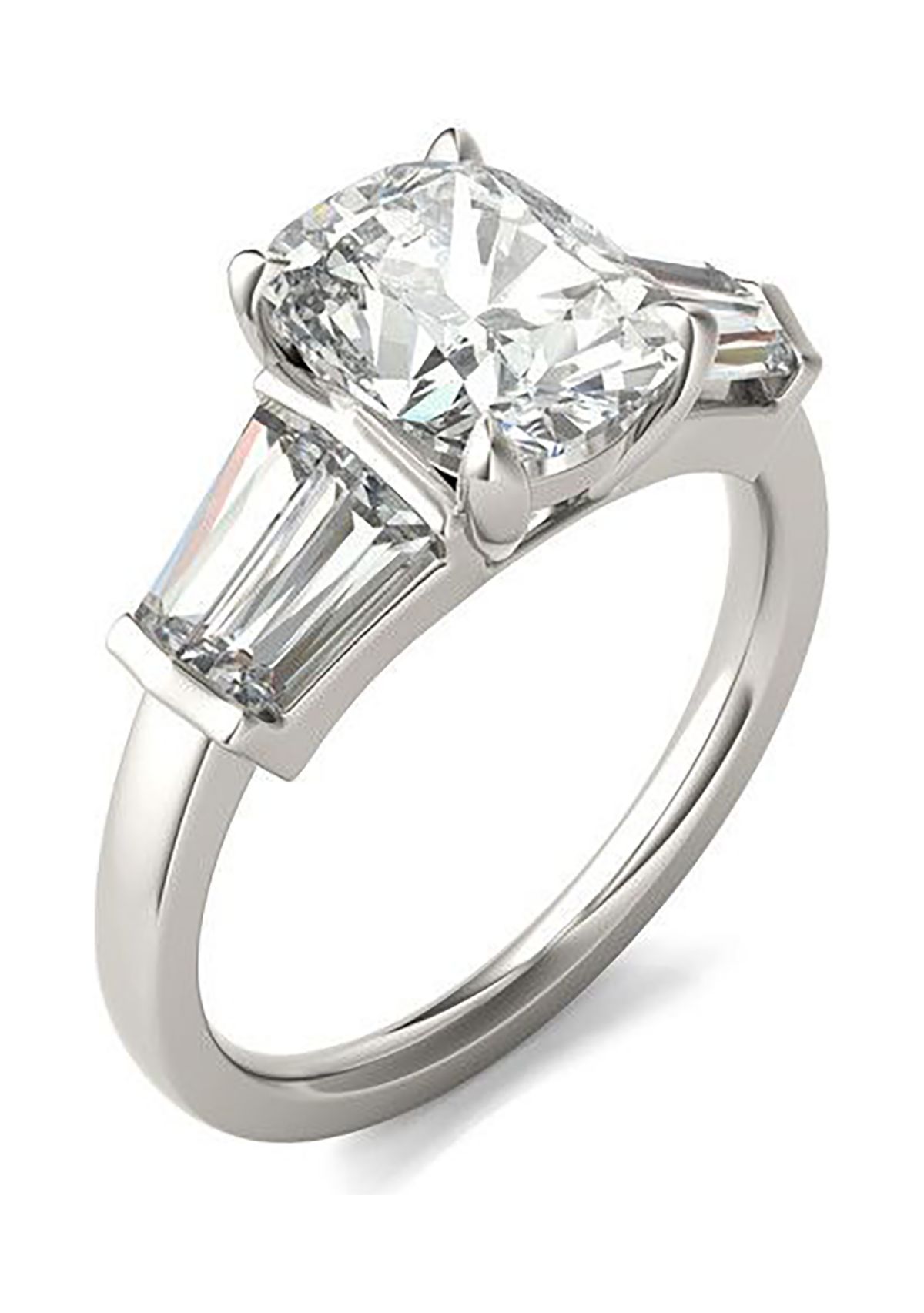Charles & Colvard 3.46 ct. t.w. Lab Created Elongated Cushion Moissanite Five Stone Engagement Ring in 14k Gold