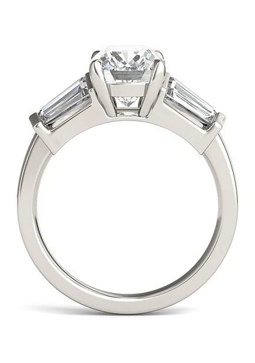 Charles & Colvard 3.46 ct. t.w. Lab Created Elongated Cushion Moissanite Five Stone Engagement Ring in 14k Gold