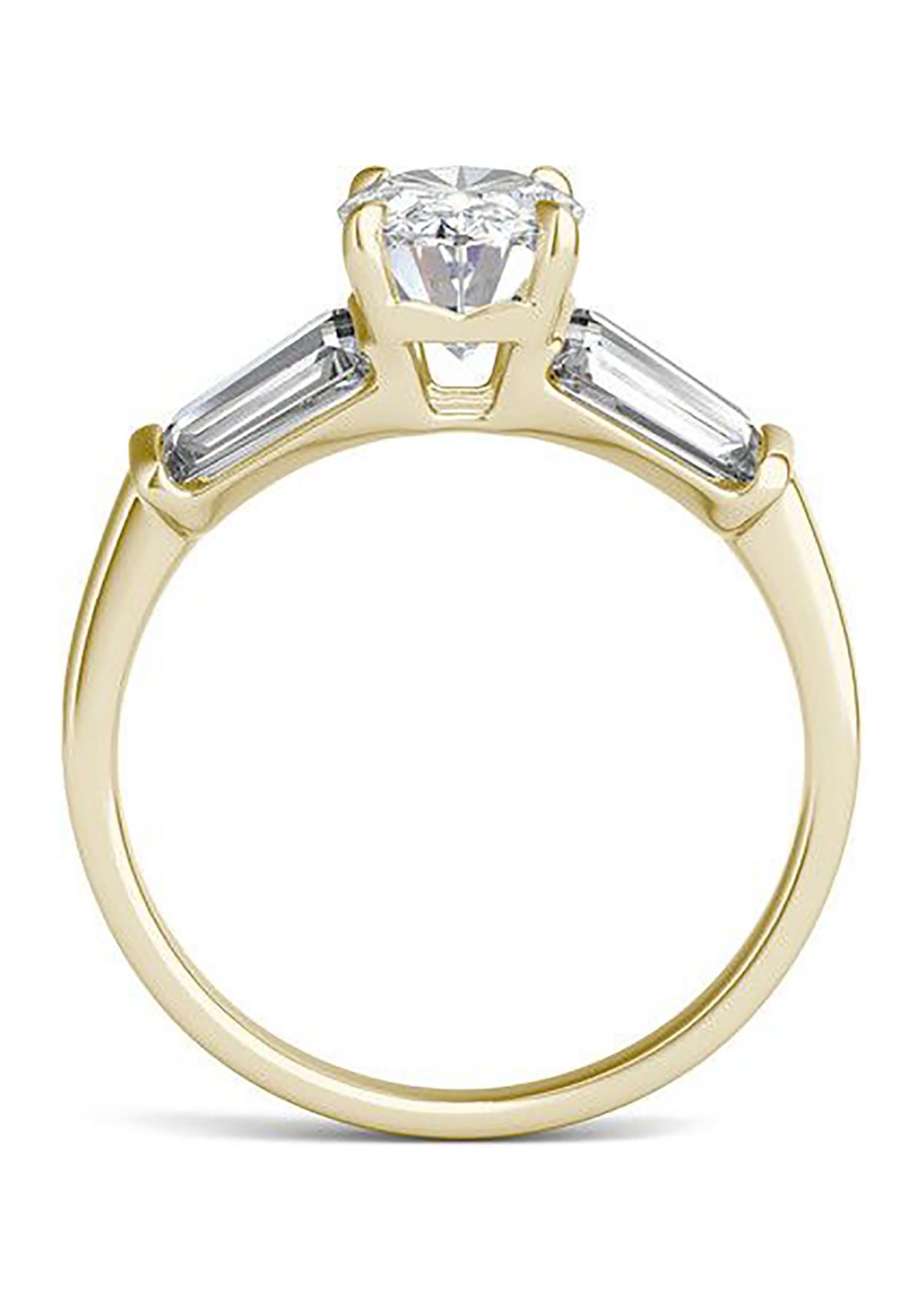Charles & Colvard 3.46 ct. t.w. Lab Created Elongated Oval Moissanite Five Stone Engagement Ring in 14k Gold