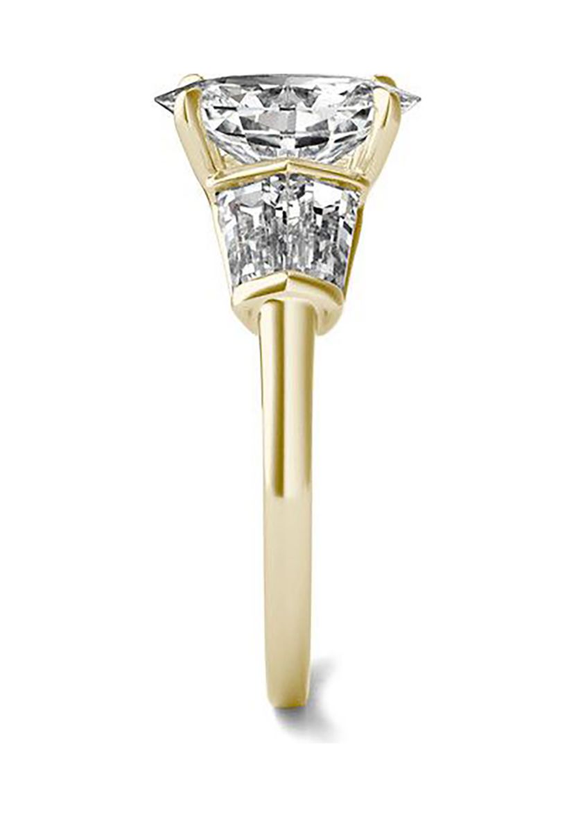 Charles & Colvard 3.46 ct. t.w. Lab Created Elongated Oval Moissanite Five Stone Engagement Ring in 14k Gold