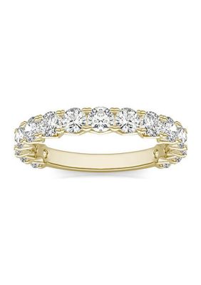 Charles & Colvard 1.5 Ct. T.w. Lab Created 3.0Mm Moissanite Semi-Eternity Band In 14K Gold, Yellow, 6 -  0194172267092