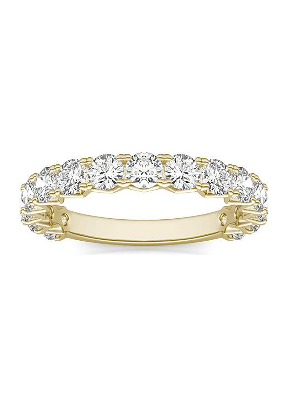 1.5 ct. t.w. Lab Created 3.0mm Moissanite Semi-Eternity Band in 14k Gold