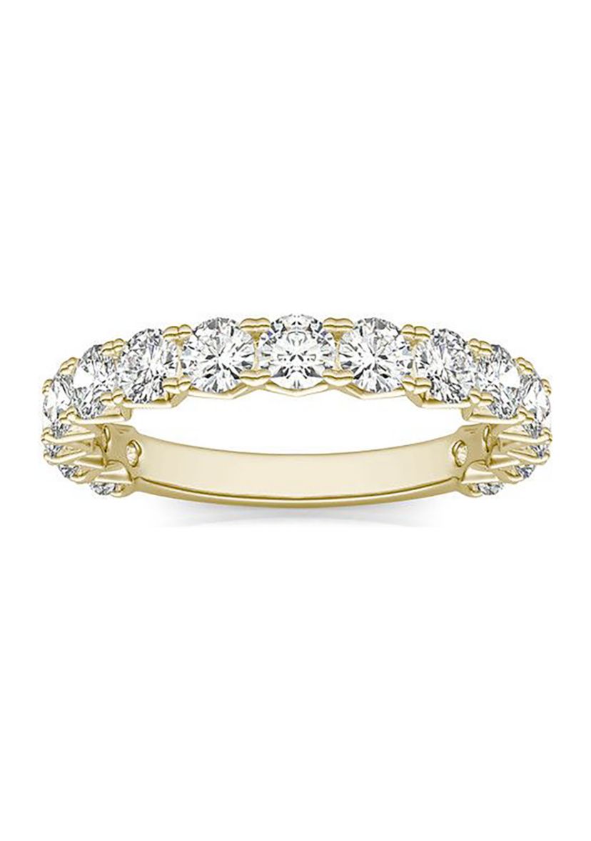 1.5 ct. t.w. Lab Created 3.0mm Moissanite Semi-Eternity Band in 14k Gold