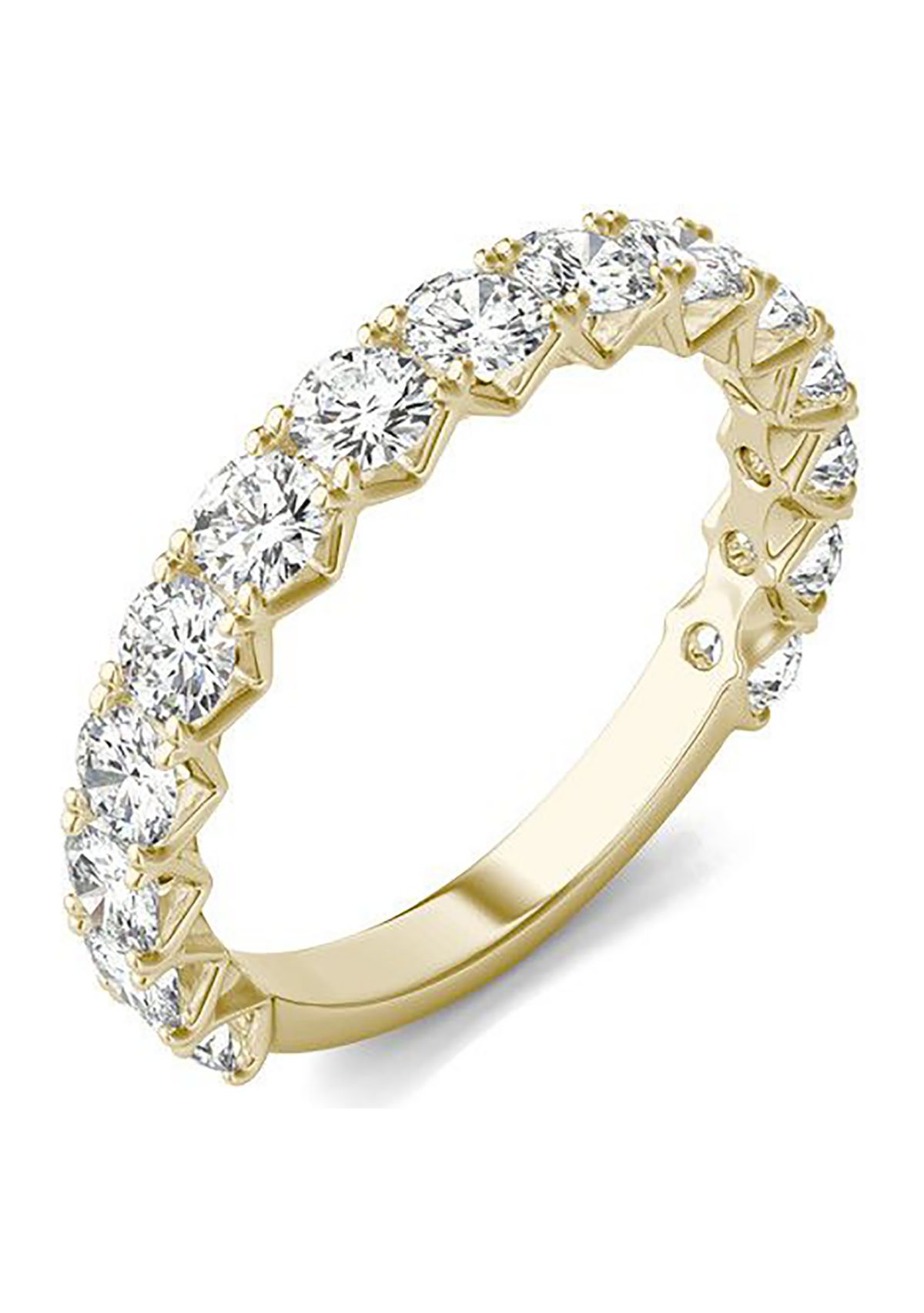 1.5 ct. t.w. Lab Created 3.0mm Moissanite Semi-Eternity Band in 14k Gold