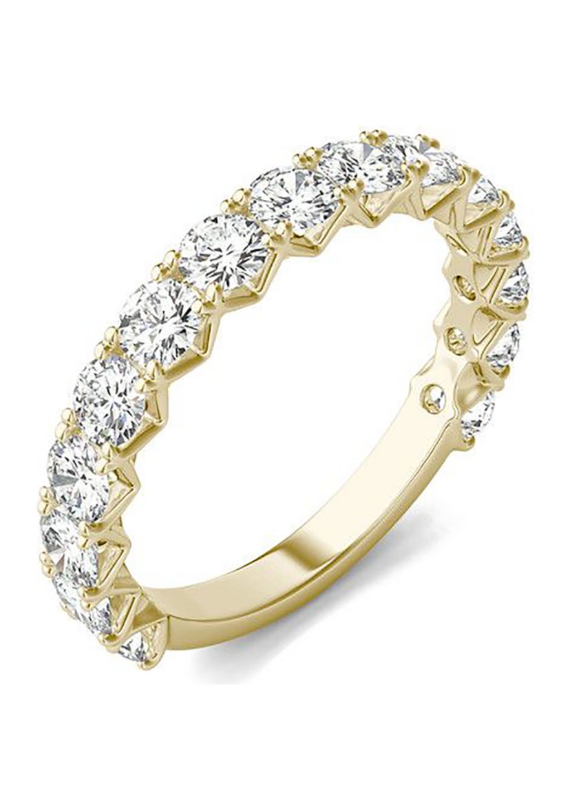 1.5 ct. t.w. Lab Created 3.0mm Moissanite Semi-Eternity Band in 14k Gold