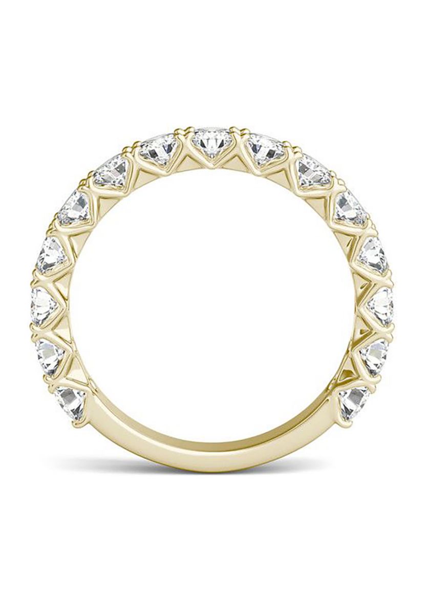 1.5 ct. t.w. Lab Created 3.0mm Moissanite Semi-Eternity Band in 14k Gold
