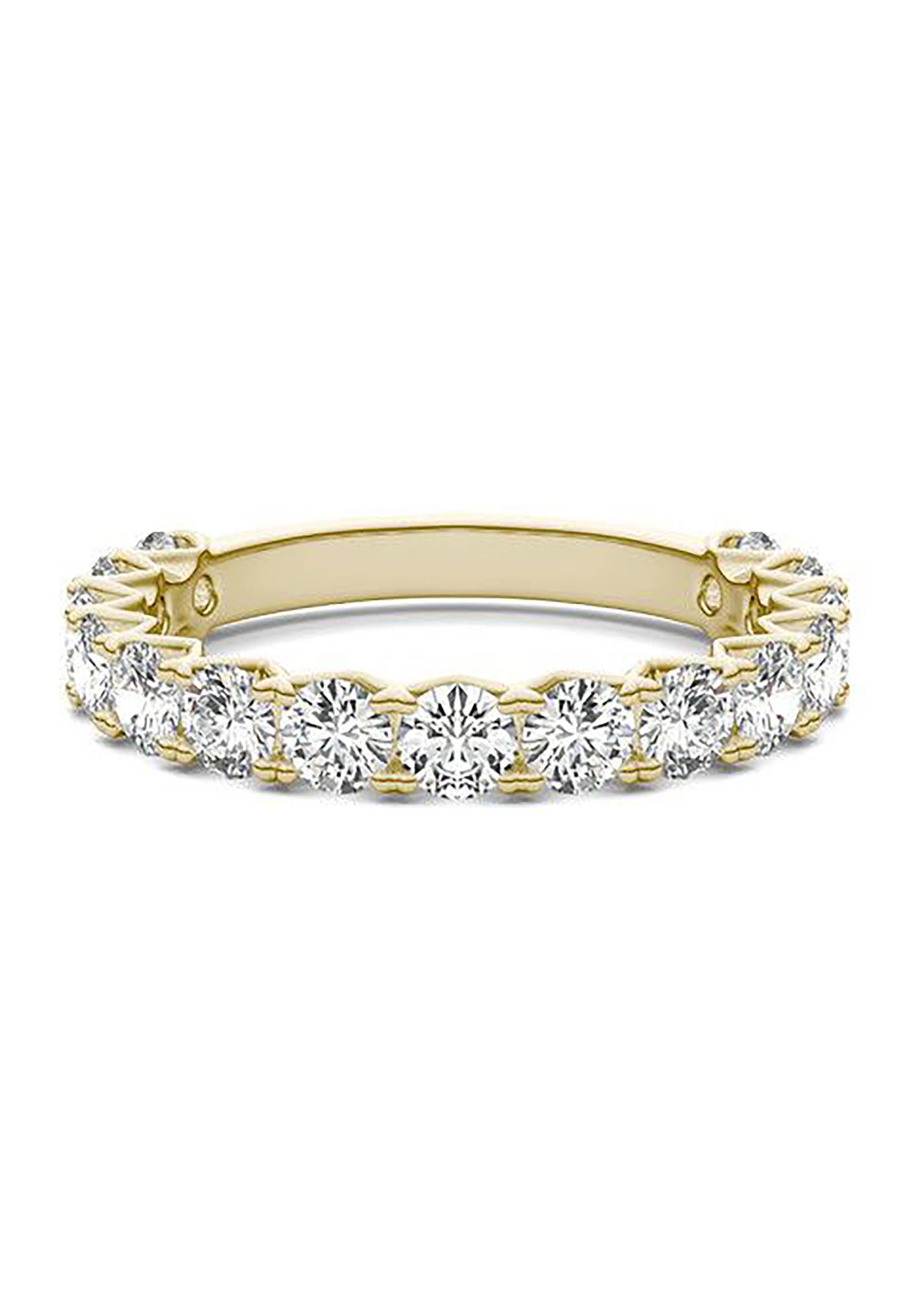1.5 ct. t.w. Lab Created 3.0mm Moissanite Semi-Eternity Band in 14k Gold