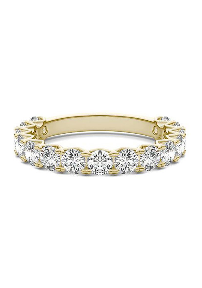 1.5 ct. t.w. Lab Created 3.0mm Moissanite Semi-Eternity Band in 14k Gold