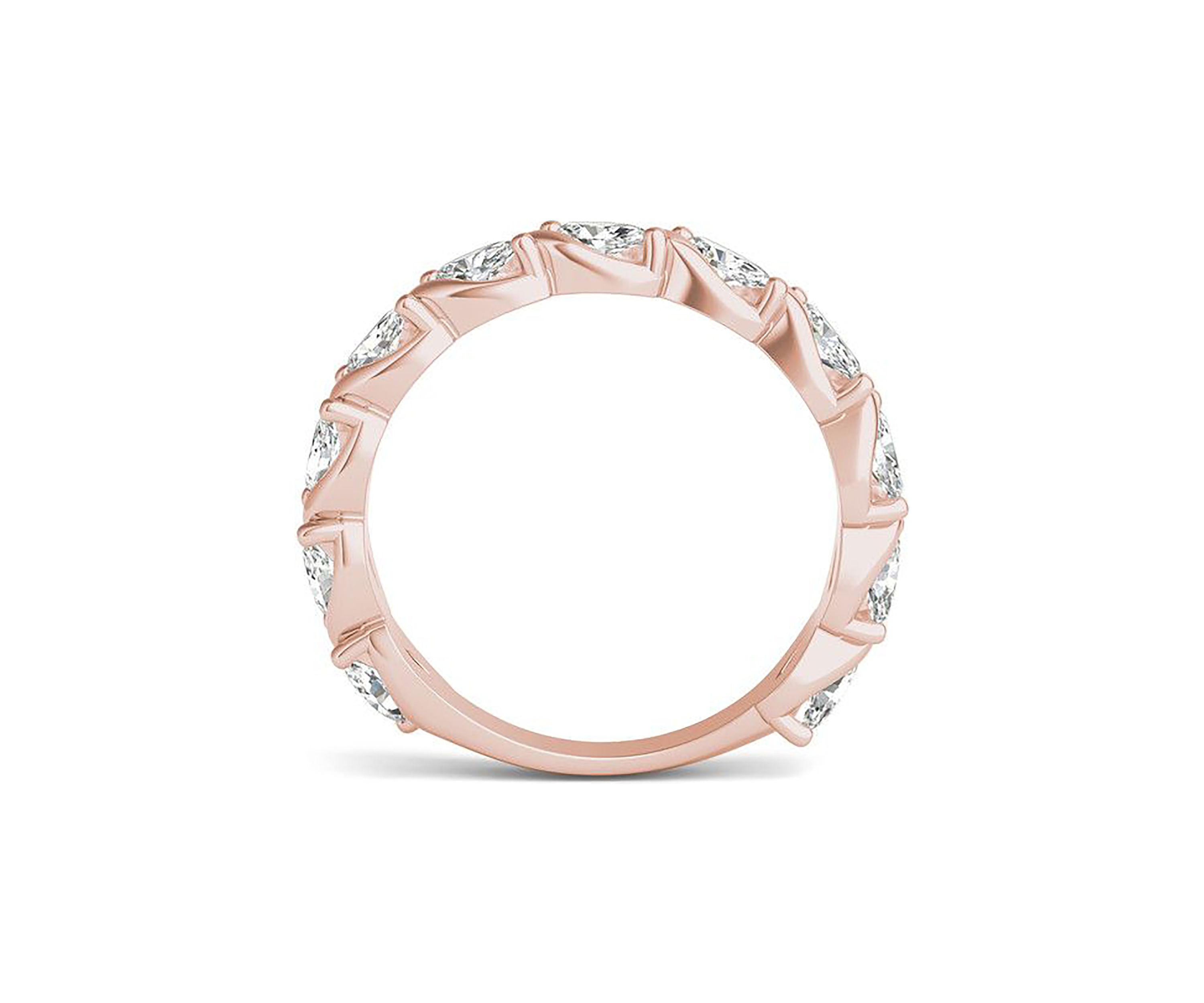 Charles & Colvard 0.77 ct. t.w. Lab Created Marquise Moissanite Swirled Band in 14k Gold