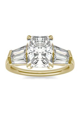 Charles & Colvard 3.86 Ct. T.w. Lab Created Radiant Cut Five Stone Engagement Ring In 14K Gold