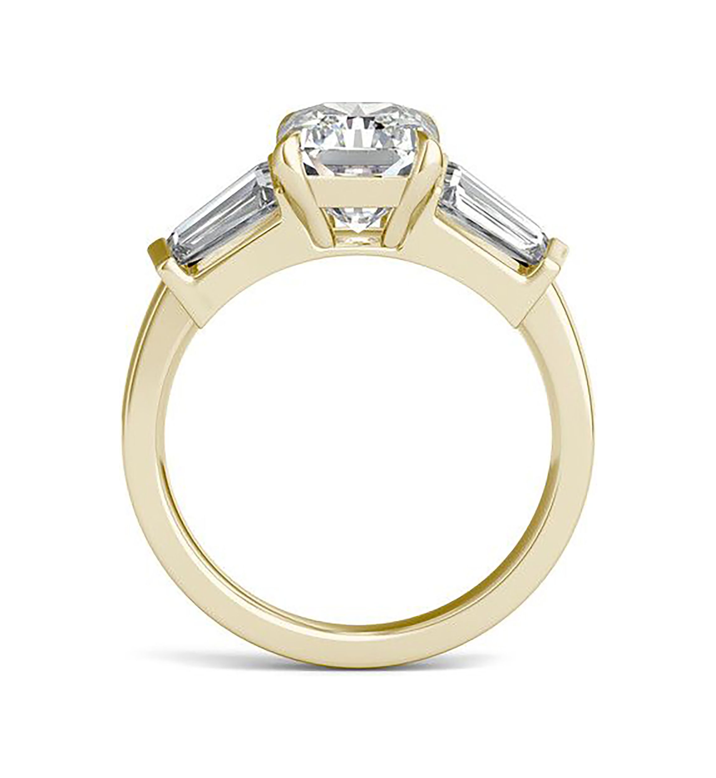 Charles & Colvard 3.86 ct. t.w. Lab Created Radiant Cut Five Stone Engagement Ring in 14k Gold