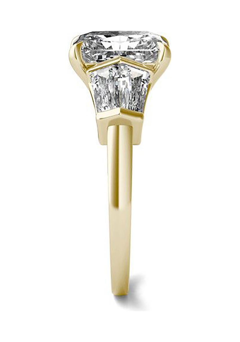 Charles & Colvard 3.86 ct. t.w. Lab Created Radiant Cut Five Stone Engagement Ring in 14k Gold