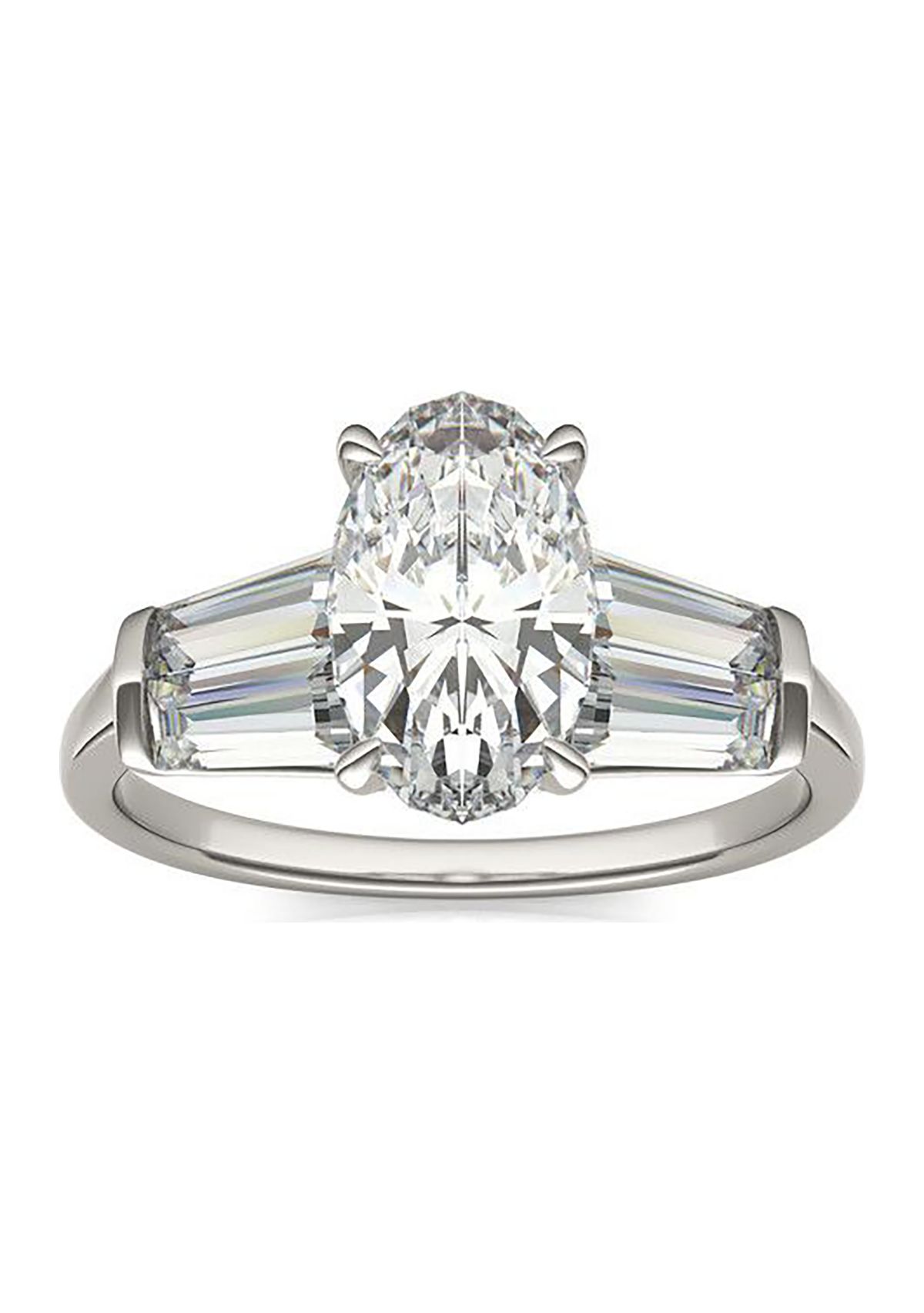 Charles & Colvard 3.46 ct. t.w. Lab Created Elongated Oval Moissanite Five Stone Engagement Ring in 14k Gold