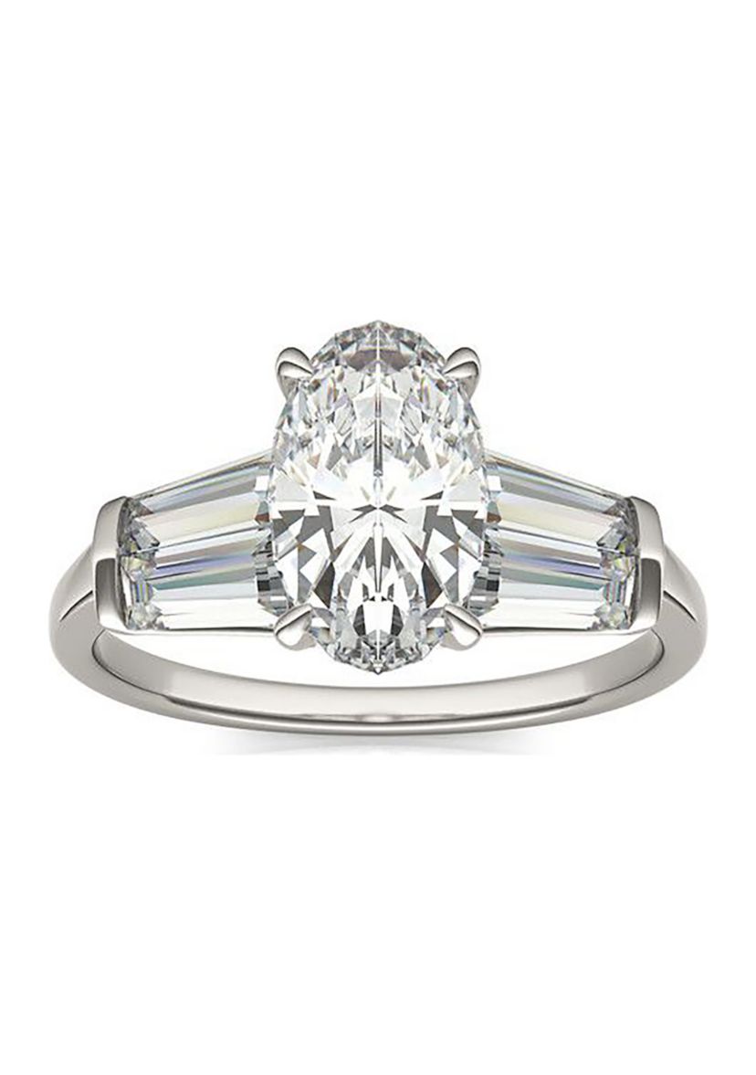 Charles & Colvard 3.46 ct. t.w. Lab Created Elongated Oval Moissanite Five Stone Engagement Ring in 14k Gold
