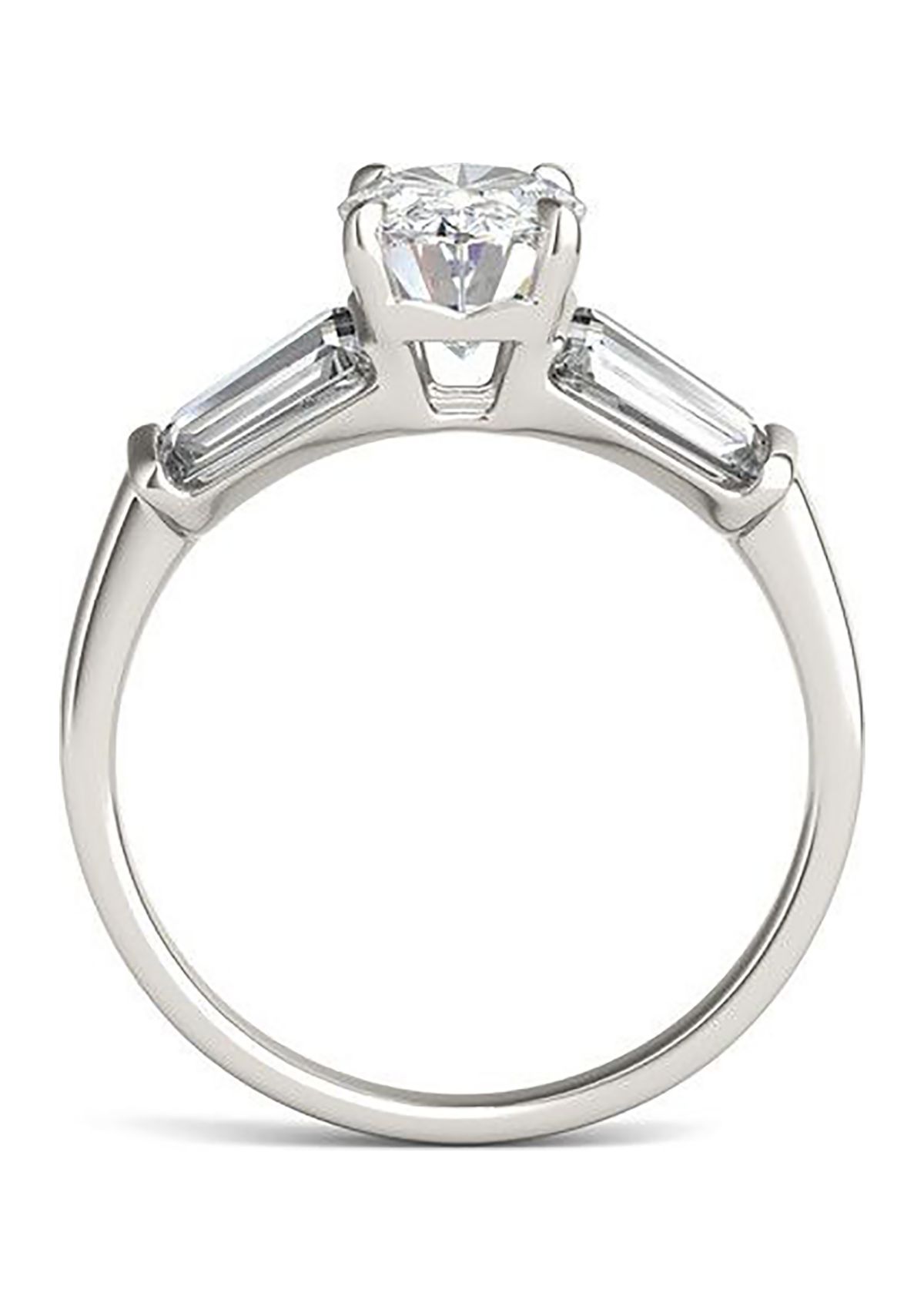Charles & Colvard 3.46 ct. t.w. Lab Created Elongated Oval Moissanite Five Stone Engagement Ring in 14k Gold