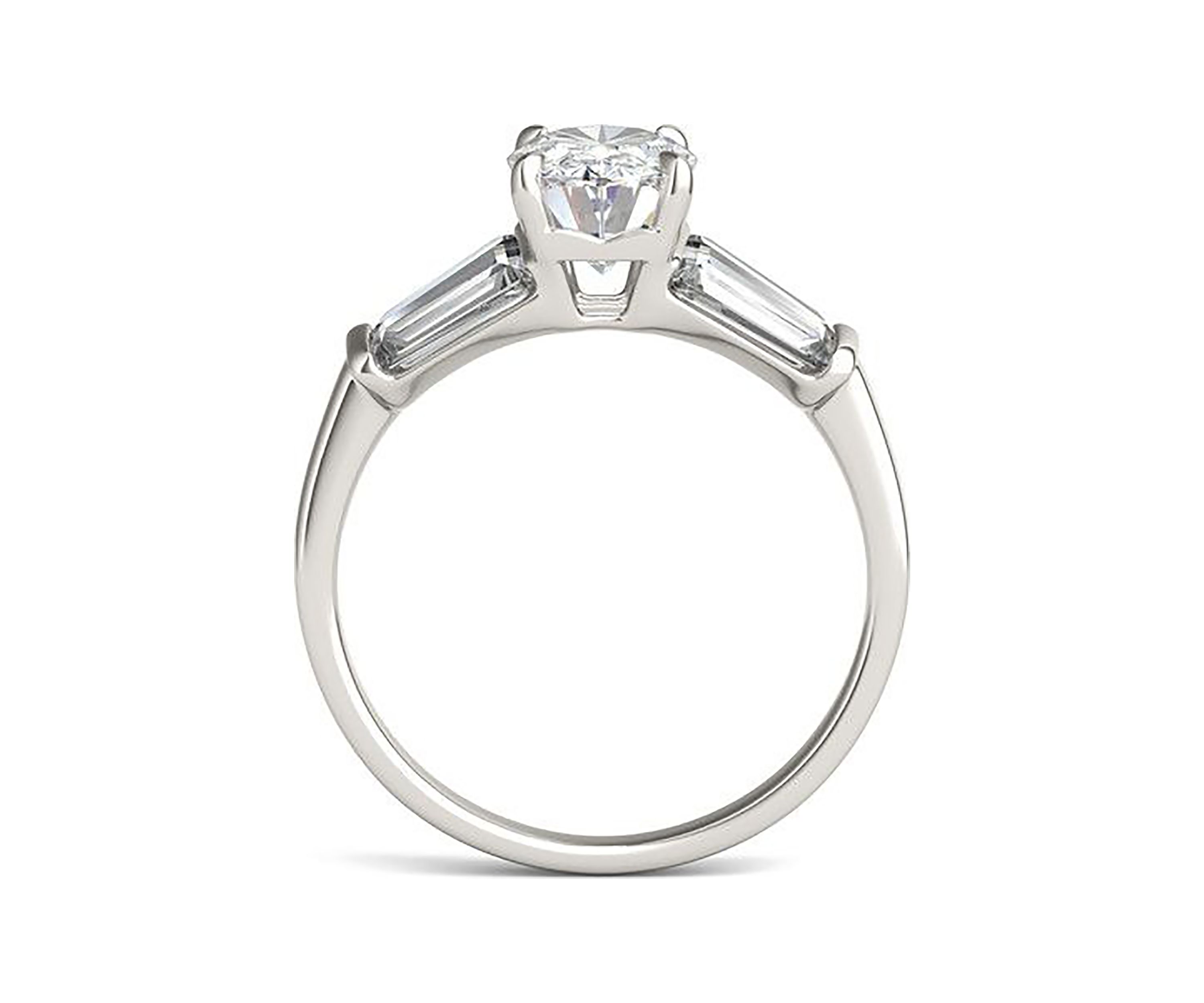 Charles & Colvard 3.46 ct. t.w. Lab Created Elongated Oval Moissanite Five Stone Engagement Ring in 14k Gold