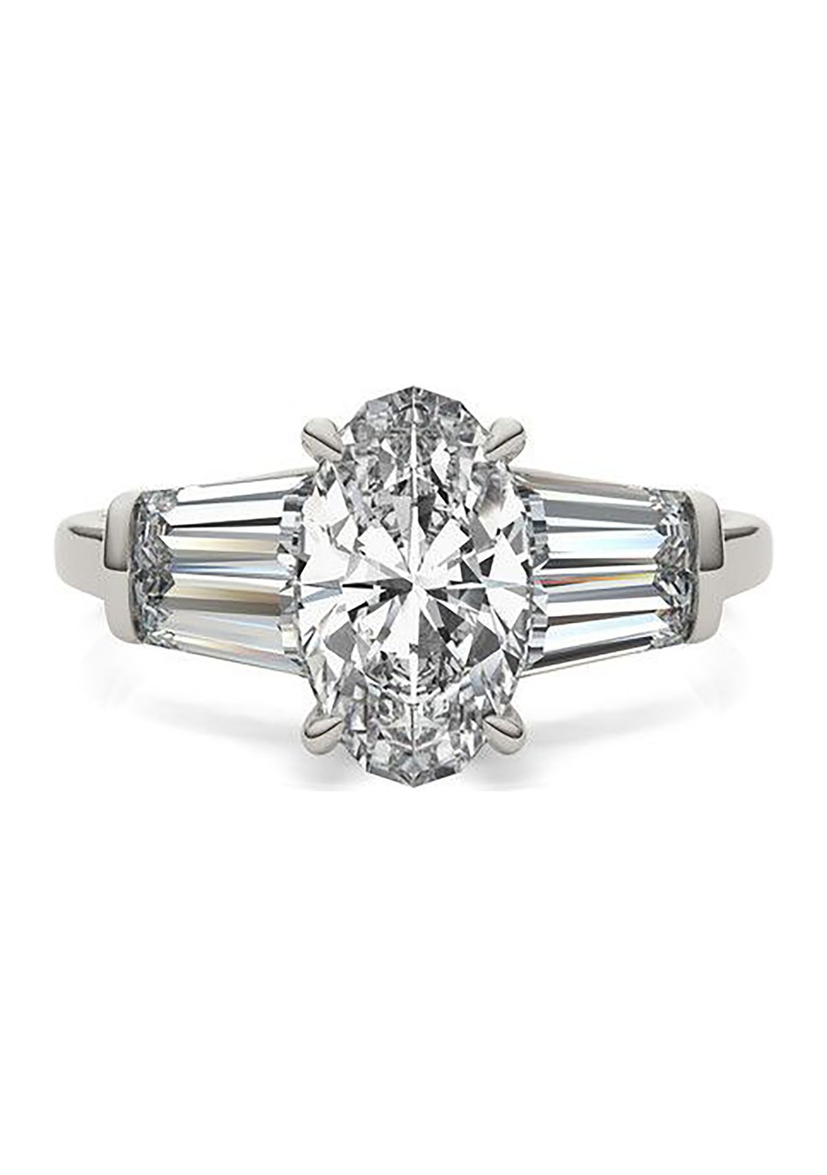 Charles & Colvard 3.46 ct. t.w. Lab Created Elongated Oval Moissanite Five Stone Engagement Ring in 14k Gold