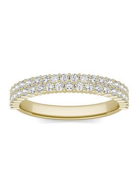 Charles & Colvard 0.62 Ct. T.w. Lab Created Two-Row Moissanite Band In 14K Gold