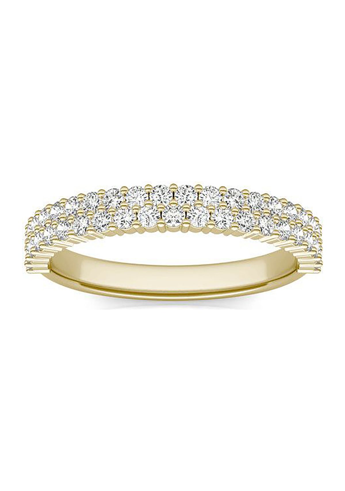 Charles & Colvard 0.62 ct. t.w. Lab Created Two-Row Moissanite Band in 14k Gold