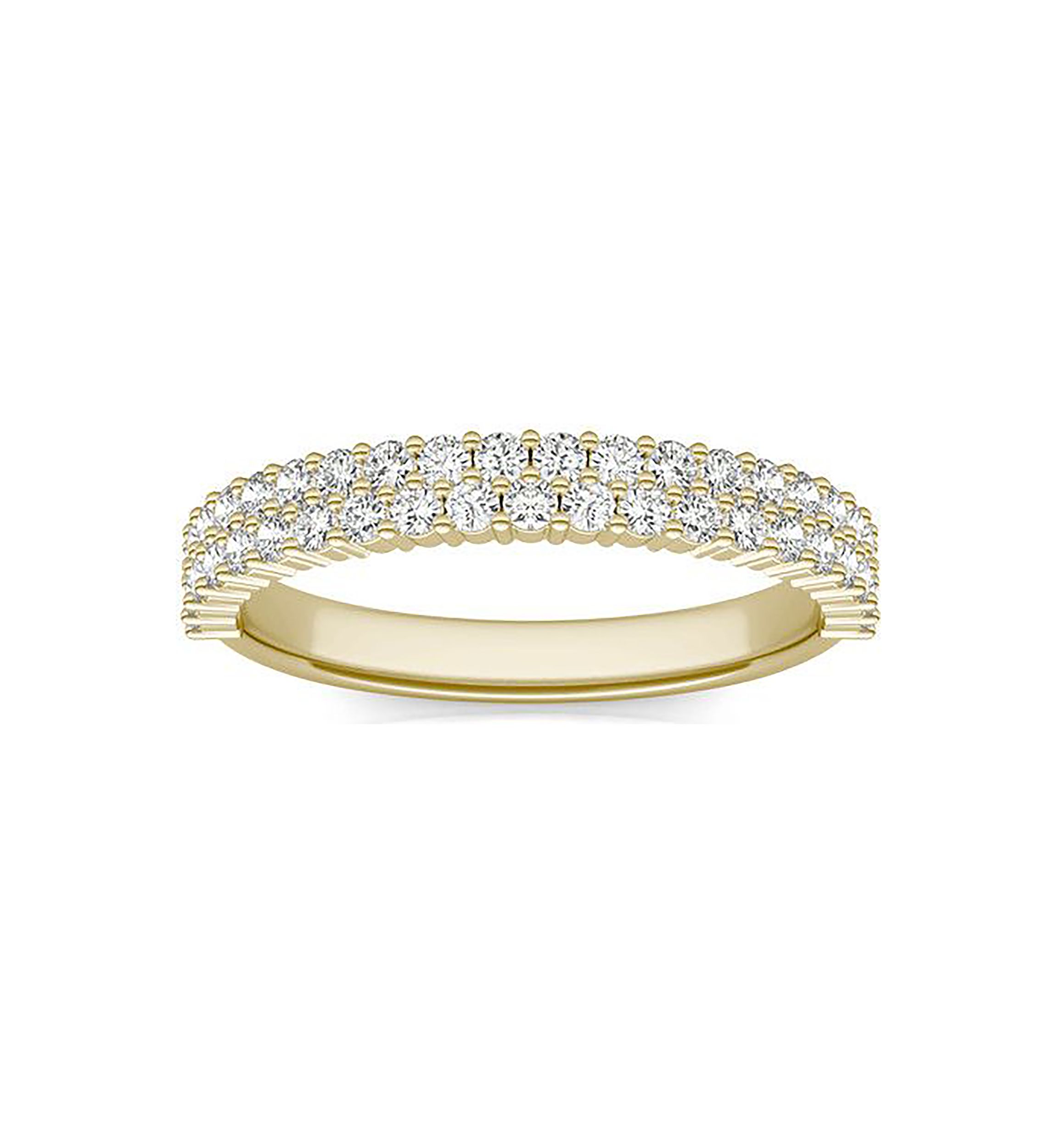 Charles & Colvard 0.62 ct. t.w. Lab Created Two-Row Moissanite Band in 14k Gold