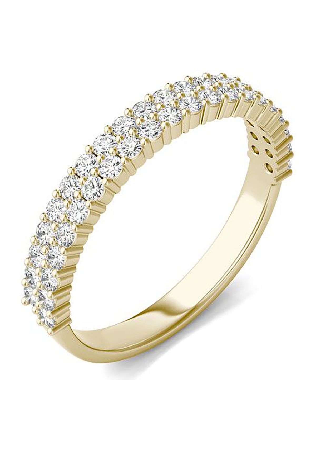 Charles & Colvard 0.62 ct. t.w. Lab Created Two-Row Moissanite Band in 14k Gold