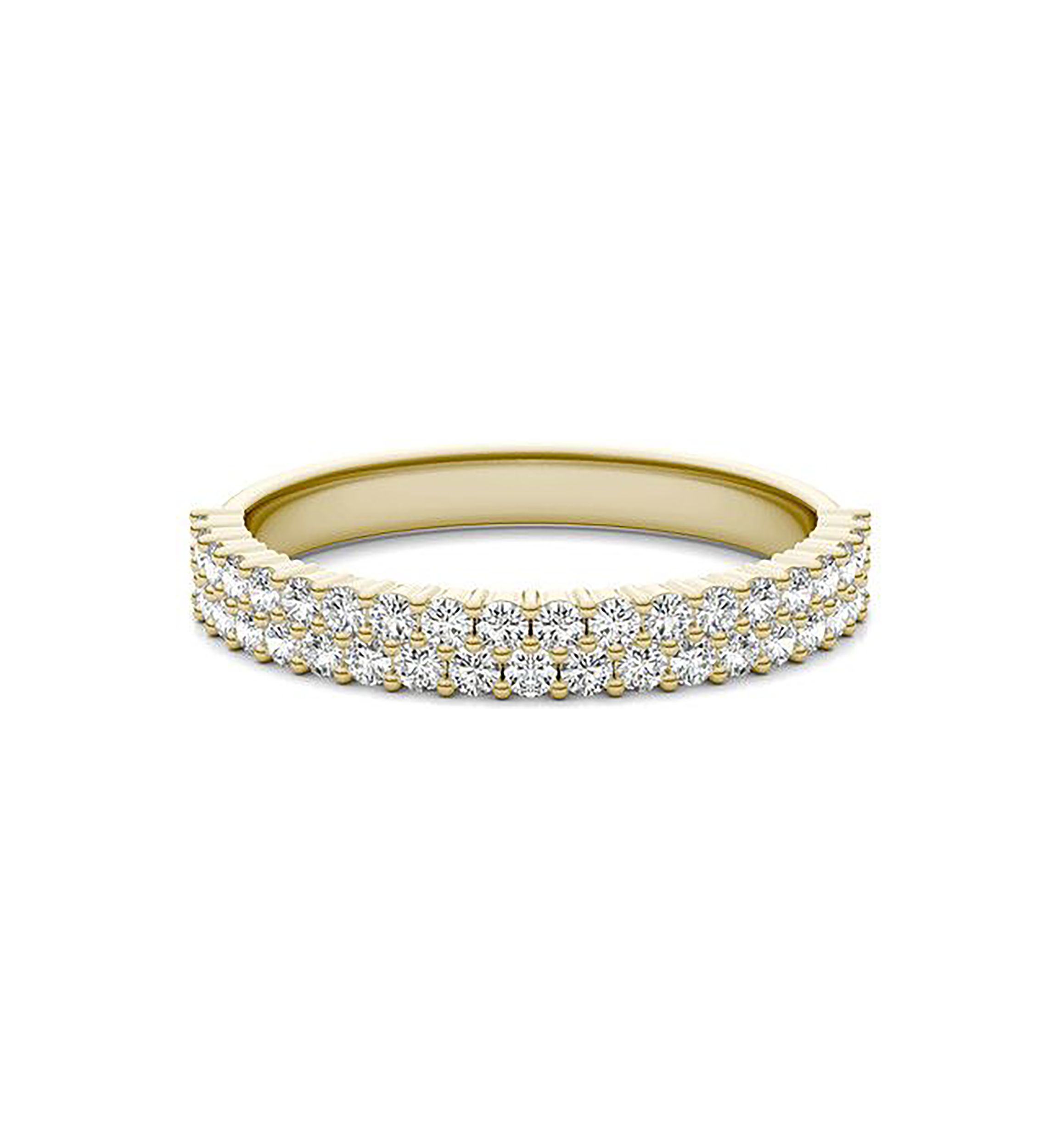 Charles & Colvard 0.62 ct. t.w. Lab Created Two-Row Moissanite Band in 14k Gold
