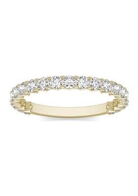 Charles & Colvard 0.74 Ct. T.w. Lab Created 2.1Mm Moissanite Semi-Eternity Band In 14K Gold, Yellow, 6 -  0194172266798