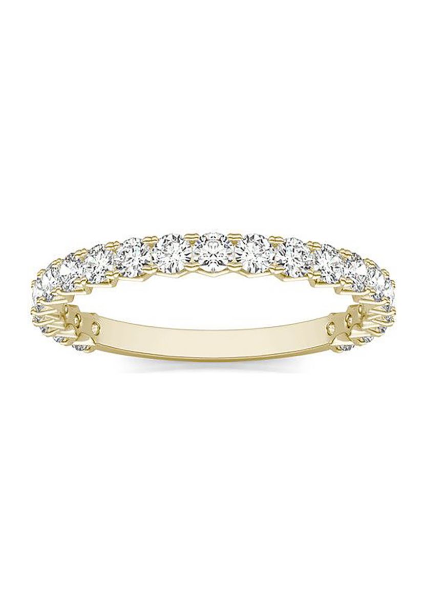Charles & Colvard 0.74 ct. t.w. Lab Created 2.1mm Moissanite Semi-Eternity Band in 14k Gold