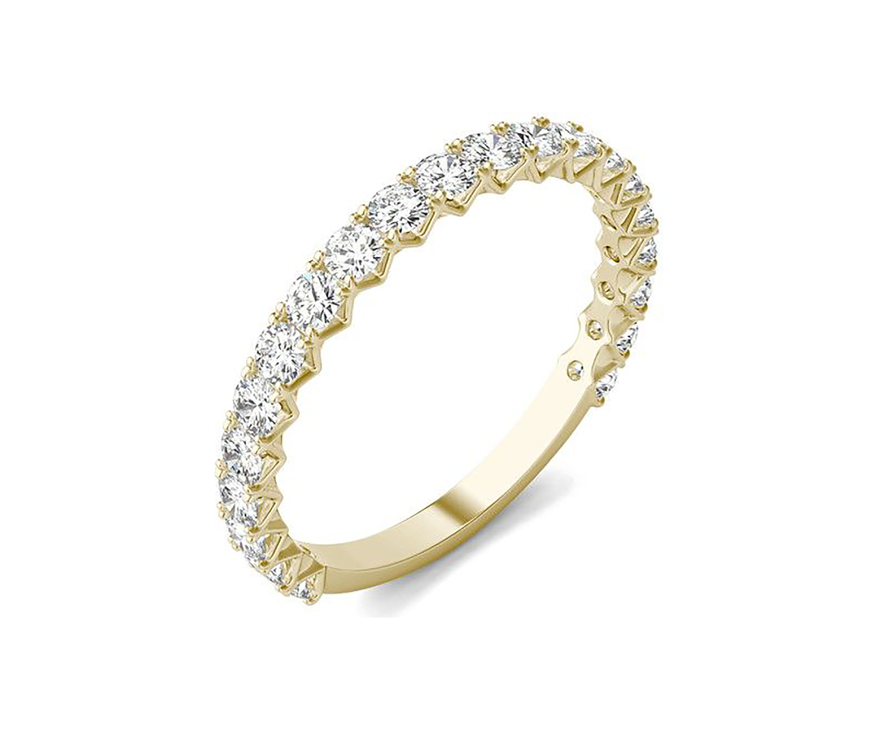 Charles & Colvard 0.74 ct. t.w. Lab Created 2.1mm Moissanite Semi-Eternity Band in 14k Gold