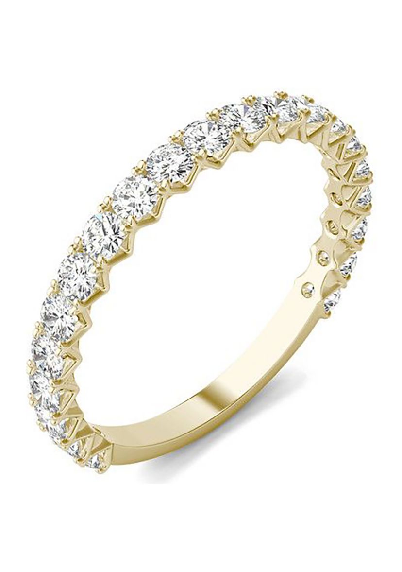 Charles & Colvard 0.74 ct. t.w. Lab Created 2.1mm Moissanite Semi-Eternity Band in 14k Gold