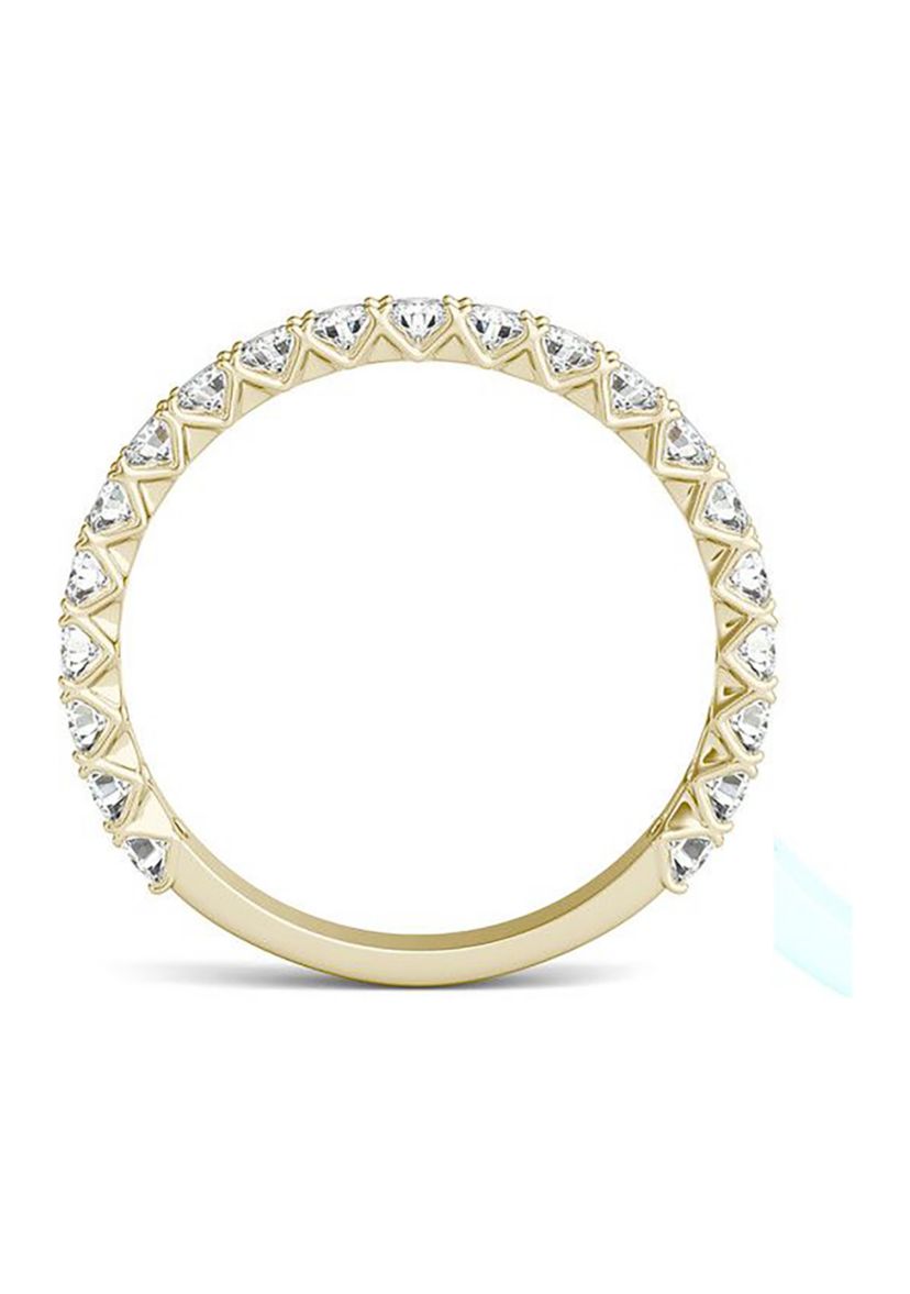 Charles & Colvard 0.74 ct. t.w. Lab Created 2.1mm Moissanite Semi-Eternity Band in 14k Gold
