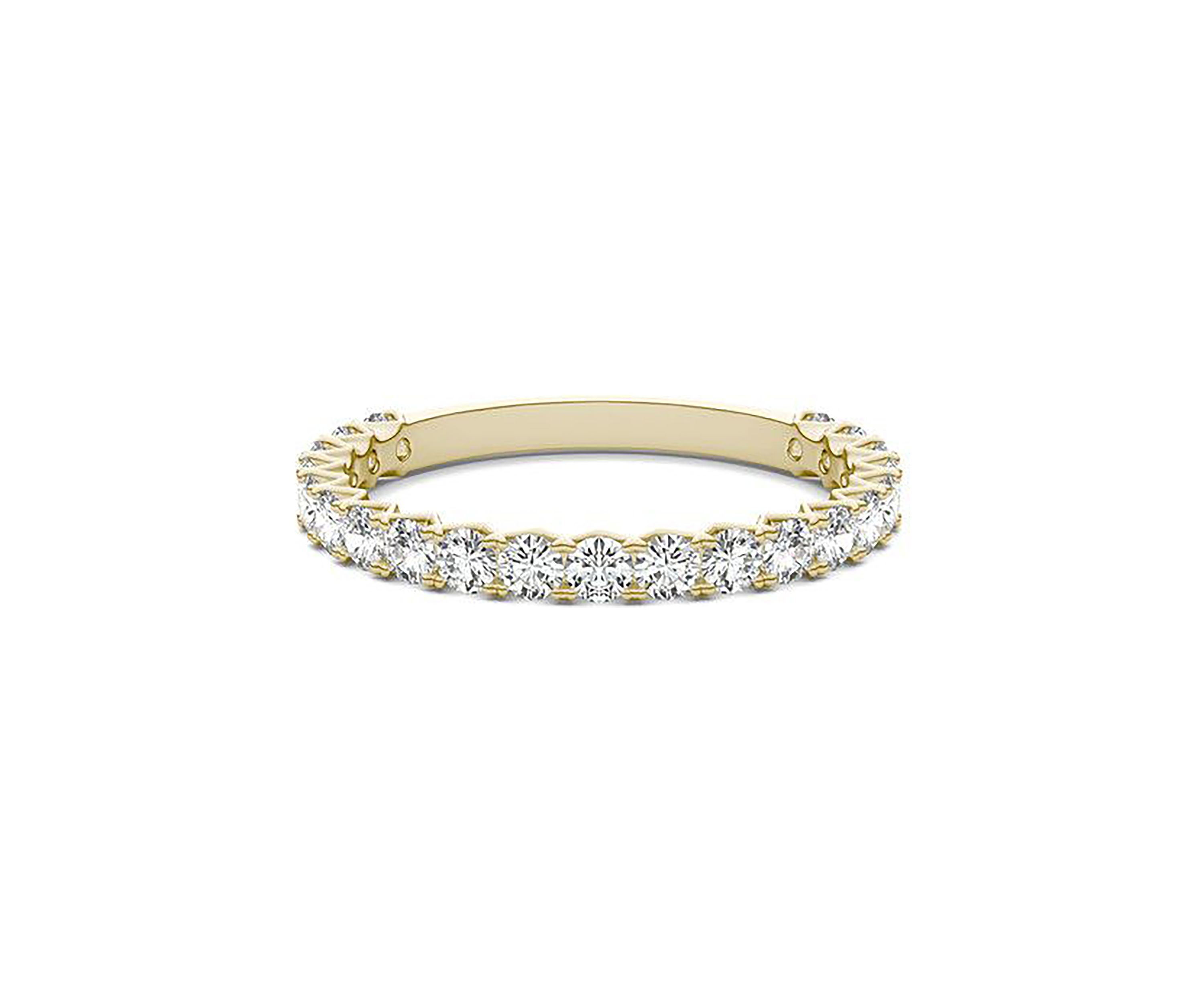 Charles & Colvard 0.74 ct. t.w. Lab Created 2.1mm Moissanite Semi-Eternity Band in 14k Gold