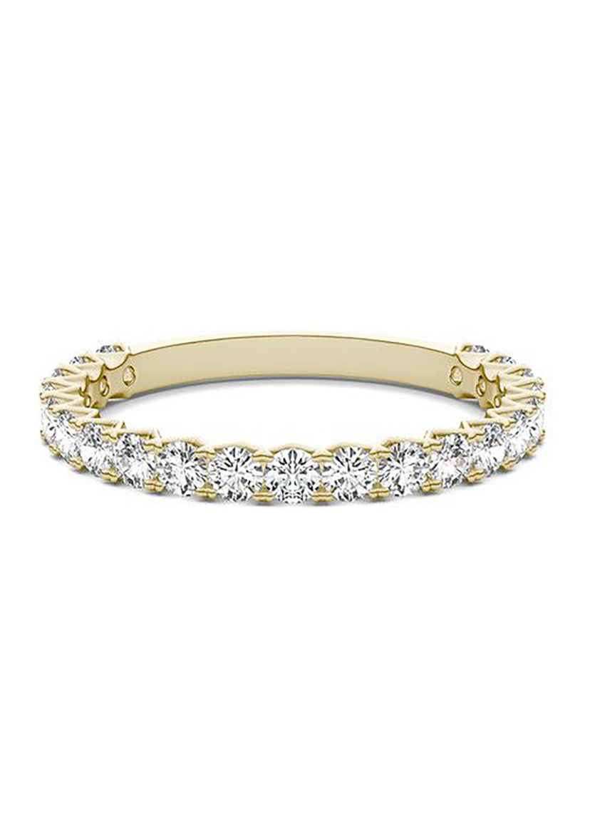 Charles & Colvard 0.74 ct. t.w. Lab Created 2.1mm Moissanite Semi-Eternity Band in 14k Gold