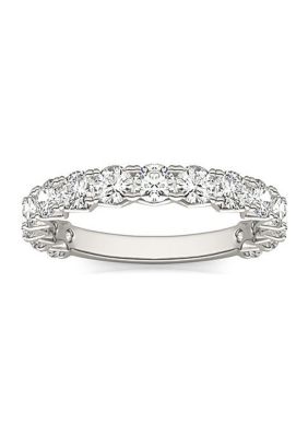 Charles & Colvard 1.5 Ct. T.w. Lab Created 3.0Mm Moissanite Semi-Eternity Band In 14K Gold, White, 8 -  0194172267061