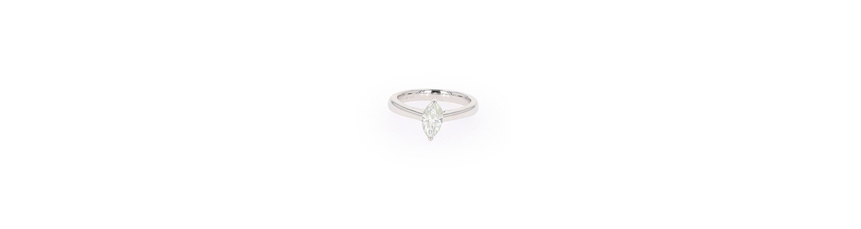 Lab Created Sterling Silver 0.70ct. tw. Moissanite Marquise Solitaire Ring