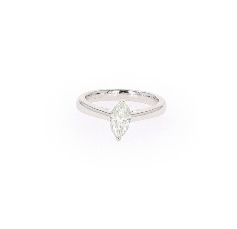 Lab Created Sterling Silver 0.70ct. tw. Moissanite Marquise Solitaire Ring