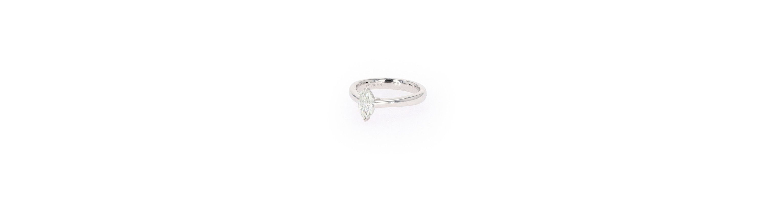 Lab Created Sterling Silver 0.70ct. tw. Moissanite Marquise Solitaire Ring