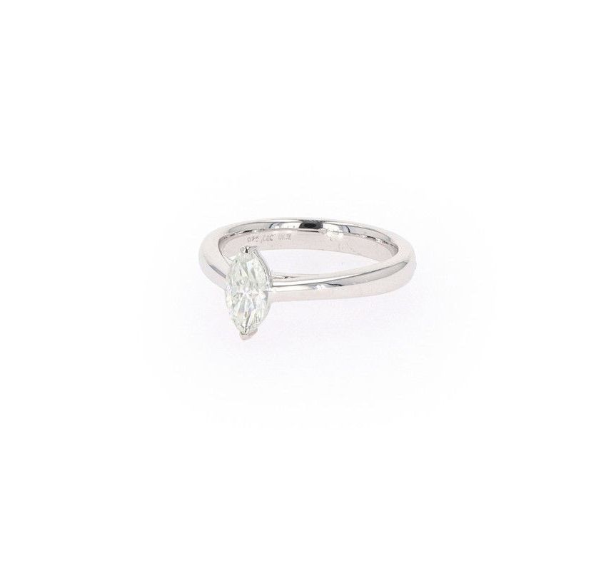 Lab Created Sterling Silver 0.70ct. tw. Moissanite Marquise Solitaire Ring