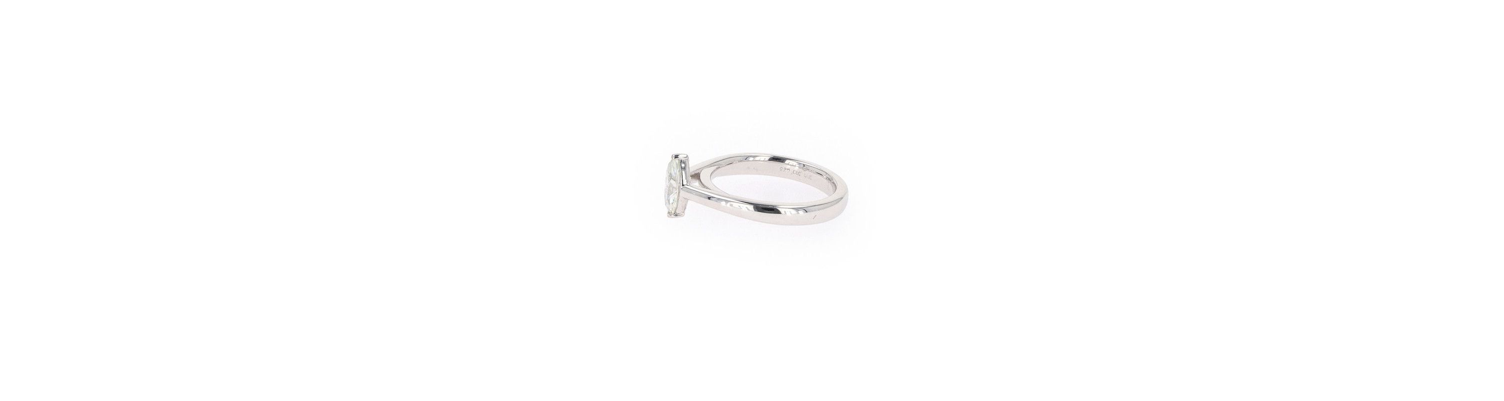 Lab Created Sterling Silver 0.70ct. tw. Moissanite Marquise Solitaire Ring