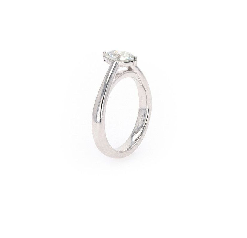 Lab Created Sterling Silver 0.70ct. tw. Moissanite Marquise Solitaire Ring