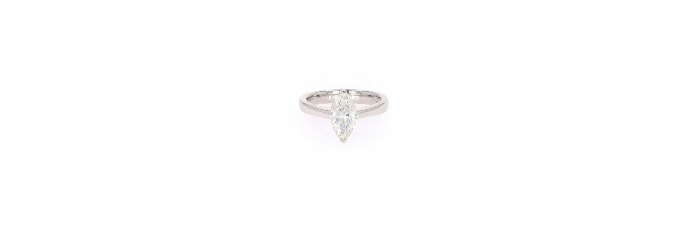 Lab Created Sterling Silver 1.80ct. tw. Moissanite Marquise Solitaire Ring