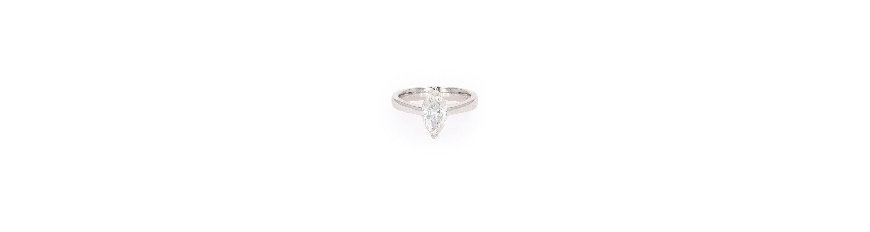 Lab Created Sterling Silver 1.80ct. tw. Moissanite Marquise Solitaire Ring