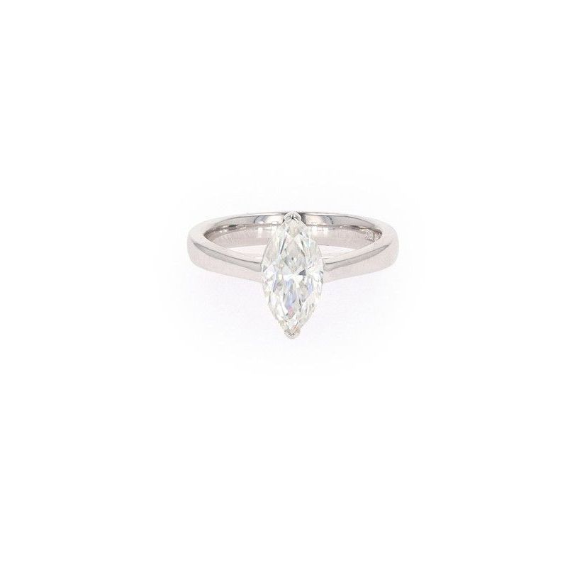 Lab Created Sterling Silver 1.80ct. tw. Moissanite Marquise Solitaire Ring