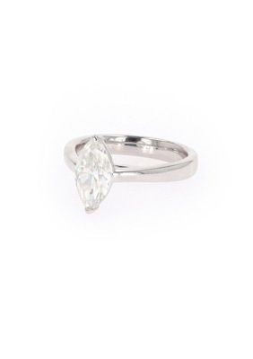 Lab Created Sterling Silver 1.80ct. tw. Moissanite Marquise Solitaire Ring