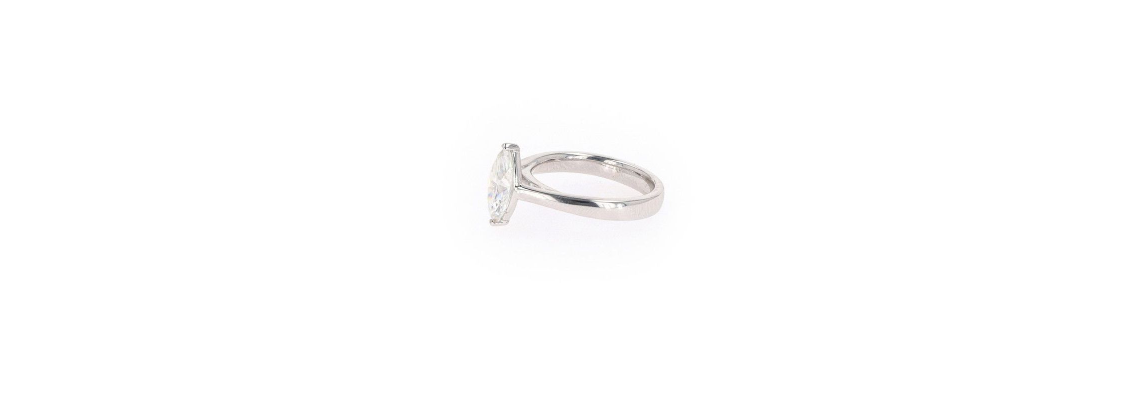 Lab Created Sterling Silver 1.80ct. tw. Moissanite Marquise Solitaire Ring