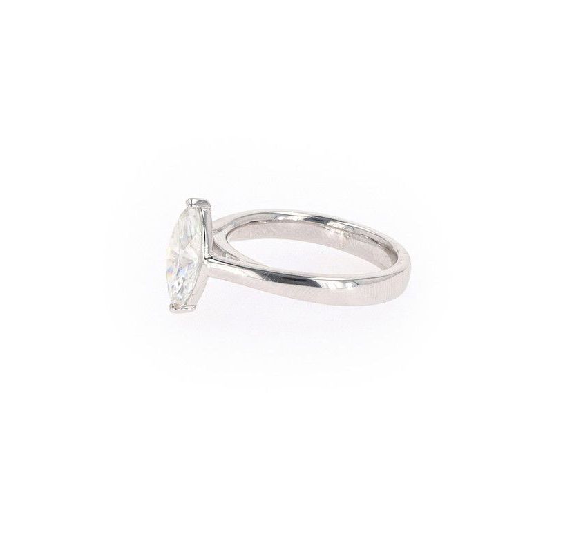 Lab Created Sterling Silver 1.80ct. tw. Moissanite Marquise Solitaire Ring
