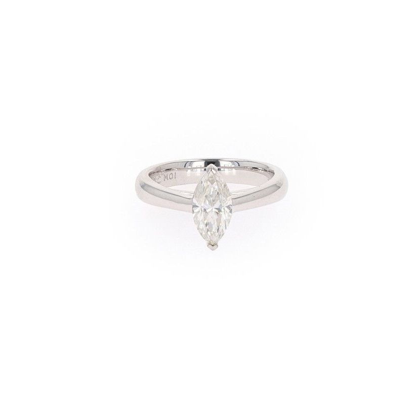 Lab Created Sterling Silver 1.40ct. tw. Moissanite Marquise Solitaire Ring